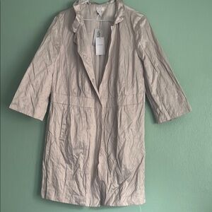 Chico's Cream Trench Coat Lightweight Relaxed Fit